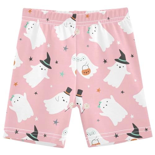 Dallonan Girls Dance Shorts, Toddler Biker Shorts Cartwheel Under Dress Cute Halloween Ghost Kids Biking Clothes 4-10Y Multi