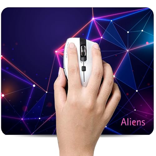 Image of Aliens Mouse Pad for Computer, Laptop, Smooth Premium Cloth Surface, Non-Slip Rubber Base, Speed and Precision Operation Compatible with Laser and Optical Mouse, Gaming, Office, Home 230x190mm (GO-21)