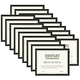 PHAREGE 8.5 by 11 Picture Frame Bulk Distressed Black 18 Pack, MDF Wood Grain Document Frame 8.5 x 11 for Graduation Award Certificate or Degree Diploma, Wall Mount or Tabletop