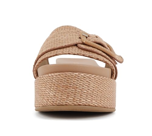 Soda “Lulah” ~ Women Open Round Toe Single Strap Slide Sandal with Buckle Detail3