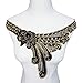 WOJING Collier de Fleurs brodées de 37cm Collier Noir Golds de Dentelle variée Appliques Maille Cousez sur Patch pour la Robe de soirée de Mariage DIY
