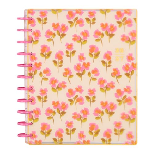 Happy Planner Disc-Bound Planner July 2026June 2027 Includes 3 Extra Months and 2 Sticker Sheets Big Size 8.5 x 11 Horizontal Layout Sunshine Blooms