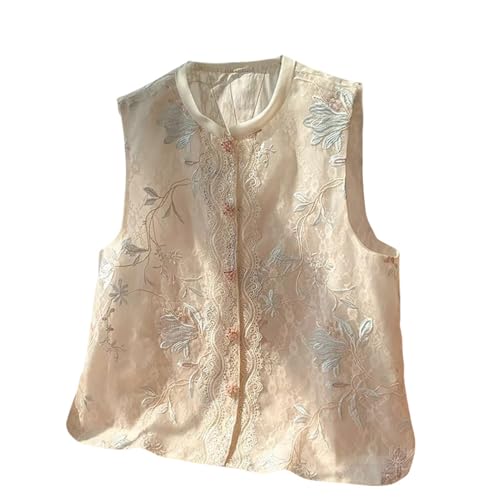Gilet chinois en organza brodé solution superposition été