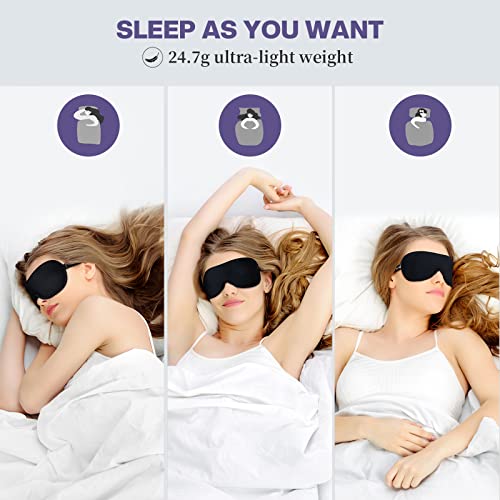 Boniesun Ultradünne Schlafmaske für Frauen & Männer, Schlafmaske für Seitenschläfer Verdunklungs-Augenmaske zum Schlafen… – Bild 6