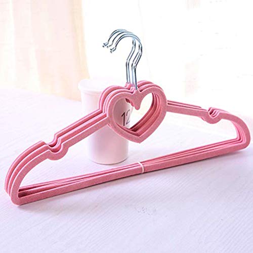 Kit 30 Cabides de Veludo Coração Rosa Nude