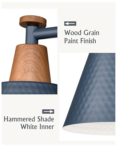Image of FEMILA 2 Light Bathroom Vanity Light, 15 inch Modern Bathroom Lighting Fixtures Over Mirror, with Woodgrain Finsih, 4FG59B-2W Blue-NW