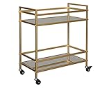 Signature Design by Ashley - Kailman Bar Cart - Mid-Century Modern - Gold Finish