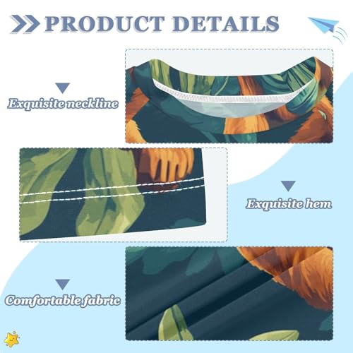 Boys Short Sleeve T-Shirts Orangutan Monkey Animal Rashguard Kids Swim Shirts Sun UPF 50+3