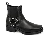 Textil Futter und 1/2 Socke Herren Cowboy/Biker TERMINATER Stiefel Gringos Harley Leder, Schwarz - Black Leather - Größe: 45