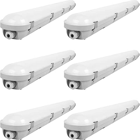 LED Flying Direct 4FT LED Vapor Tight Lights, 40W-50W-60W Selectable, 3CCT 3000K-4000K-5000K 7800LM Vapor Proof Light, IP66 Waterproof LED Shop Light for Car Wash, Garage, Shop, 100-277VAC ETL Listed Cover