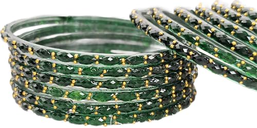 Image of JPS Plain and Glossy Finished Raindrop Glass Bangles Set for Women & Girls | Traditional Ethnic Chudi for Wedding, Party & Regular- Set of 12 Pcs of One Colour | Wedding Special
