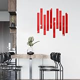 Yodilala アクリル ミラーウォールステッカー フレーム装飾 ラインウォールステッカー 天井ウエストライン DIY 粘着式 レッド（20個）