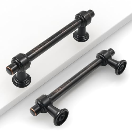 Image of 10 Pack 3.75 inch(96mm) Oil Rubbed Bronze Cabinet Pulls Kitchen Cabinet Handles Cabinet Hardware Drawer Pulls for Cupboard CK0081