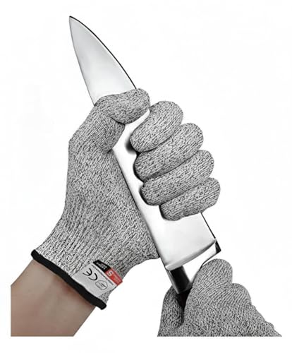 Luva Anti corte Profissional de Segurança com Fibra de Alta Resistência - Proteção Nível A5, Tecido Respirável e Confortável para Cozinha, Açougue, Marcenaria e Oficinas – 2 Unidades