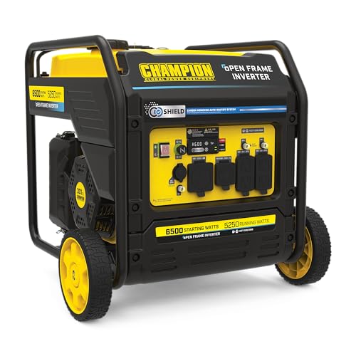 Champion Power Equipment 6500-Watt RV Ready Portable Open Frame Inverter Generator with Quiet Technology and CO Shield