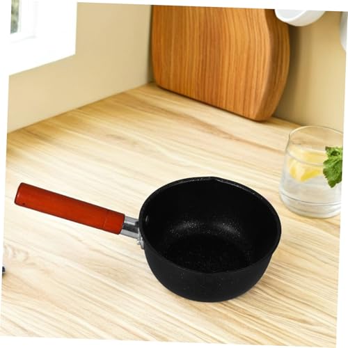 Olla japonesa de hierro fundido elegante con mango de madera PRETYZOOM 6