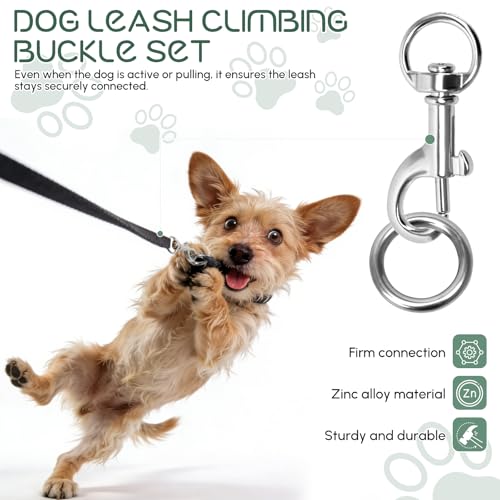 12 Stück Karabinerhaken Hundeleine mit Drehgelenk, Wirbelkarabiner aus Zinklegierung mit 12 Edelstahlringen, 360° Drehbare Karabiner für Hundehalsband, Gurtband, Schlüsselanhänger, Haustierzubehör