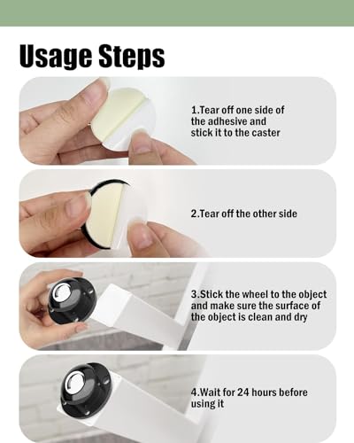 self adhesive caster wheels appliance rollers for kitchen appliances 1 inch swivel steel universal wheel appliance sliders 28 lbs load capacity per wheel low profile roller 8 pcs black