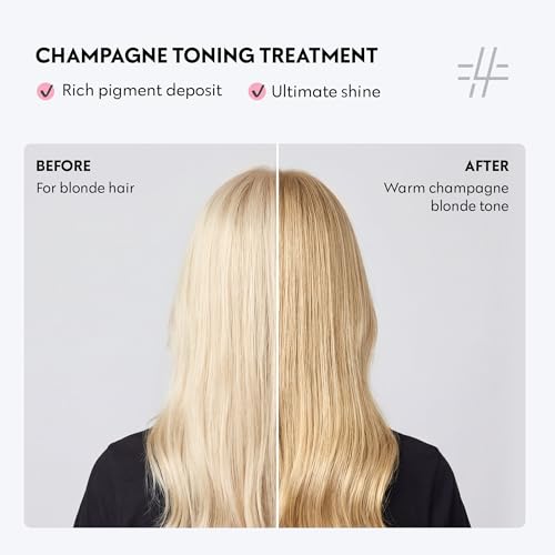 Image of FOUR REASONS Color Mask, Champagne Blonde (27 Colors) - Hair Gloss & Color Depositing Conditioner - Semi Permanent Hair Toner for Color-Treated Hair Color For Women - Vegan & Cruelty-Free - 6.76 fl oz | Semi permanent hair toner & hair gloss for color treated hair, vegan and cruelty-free, 27-shade range