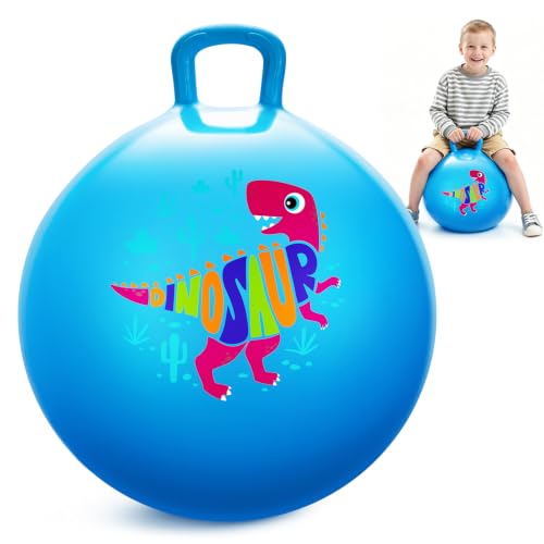 INPODAK 45cm Dinosaurier Hüpfball für Kinder von 3 bis 8 Jahre mit Pumpe