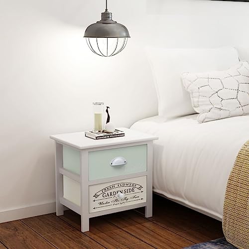 Table de chevet en bois avec tiroirs meuble d'appoint classique pour petit espace