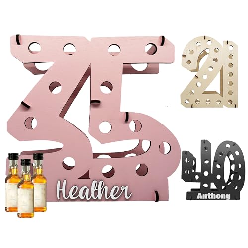 Image of Lumber Reveal USA | Any Length Personalized Shot Bottle Holder | Mini Liquor Bottle Display | Custom Liquor Bottle Centerpiece | Unique Party Decorations