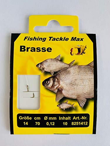 Fishing Tackle Max GmbH & Co. KG 10 St. 14er Angelhaken für Brasse - Größe 14