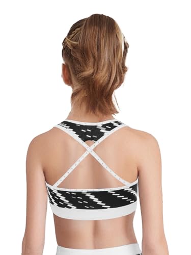 YEAHDOR Kids Girls Crop Tops Sleeveless Cross Back Sport Bra Gymnastics Dance Bralette Yoga Training Vest2
