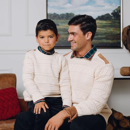 Image of Hope & Henry Girls Cable Front Pullover Sweater