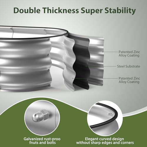 image for Winpull Raised Garden Bed Kit, 4x2x1 ft Galvanized Planter Box Outdoor