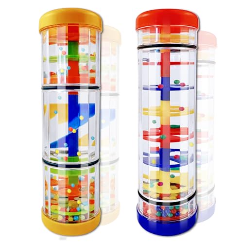 Image of LOOIKOOS Rainmaker Rain Stick Musical Instrument for Babies,Baby Rattle Shaker Sensory Developmental Toy,Raindrops Music Instrument Toddler Musical Toys for Kids