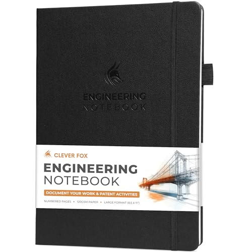 Clever Fox Engineering Notebook – Hardcover Grid Notebook...