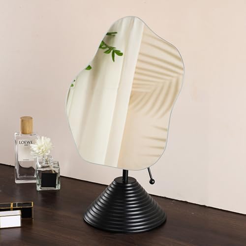 Espejo para dormitorio irregular sin marco con base Hosoncovy modelo negro 2