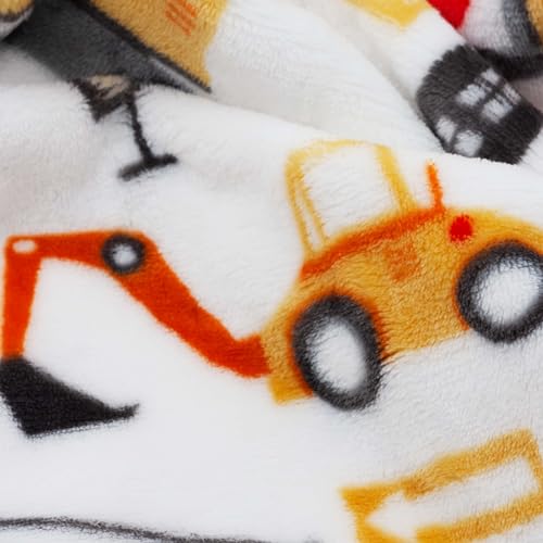 Image of Flannel Toddler Blanket - 50 inchx40 inch Soft Kids Throw for Boys & Girls - Perfect for Naptime, Travel & Bedding (Under Construction)