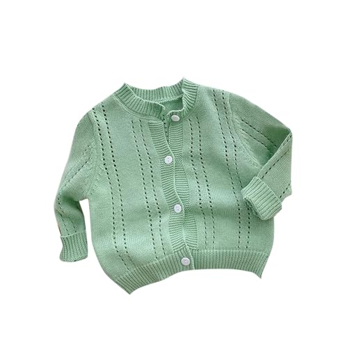 Kids Solid Knit Sweater Cardigan Spring Fall Long Sleeve Button Down Hollow Out Mesh Sweater Jacket Outerwear
