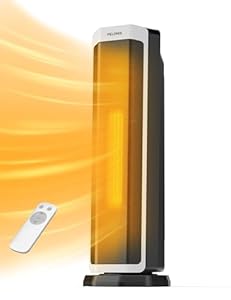 PELONIS Elektrischer Heizlüfter 2000W mit Fernbedienung, 3S Schnellheizung & ECO Modus, 75° Oszillation, Einstellbarer Thermostat (5-35°C), 8h Timer, Leise Keramikheizung für Schlafzimmer