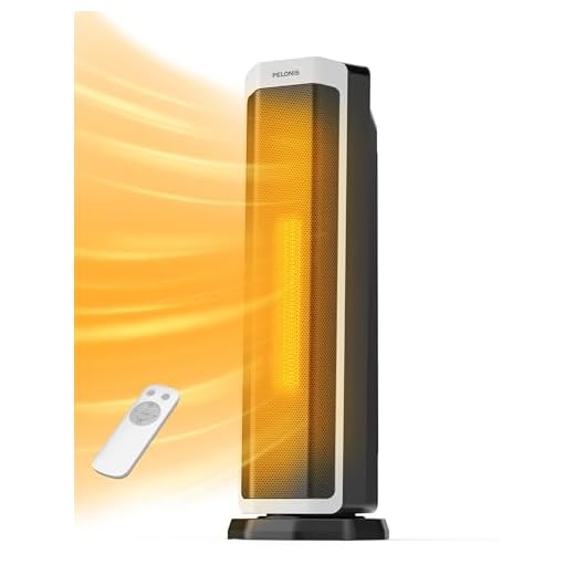 PELONIS Calefactor eléctrico 2 en 1 de 2000 W con mando a distancia, eficiente energéticamente, calefacción de cerámica portátil, oscilación de 75°, termostato ajustable, protección contra vuelco y