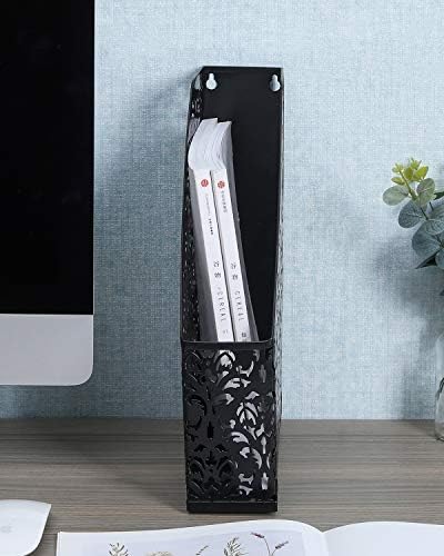 EasyPAG Desktop Metal Magazine File Holder Office Desk Tidy Folder Organiser Filing Rack,Black