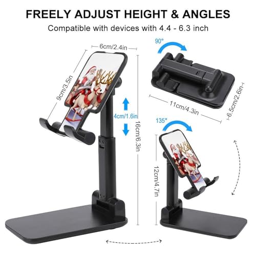 Support de téléphone pliable motif de Noël pour bureau avec base stable