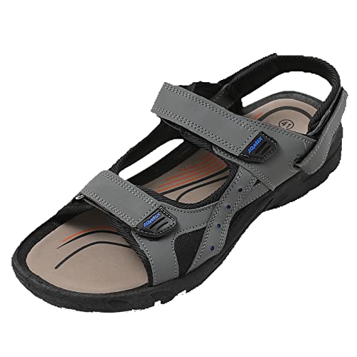 JOMIX Męskie letnie wygodne sportowe sandały do domu nad morzem plaża, Szary, 44 EU