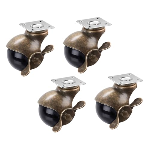 Roulettes rotation à 360 degrés vintage avec finition en cuivre pour mobilier
