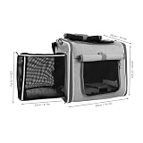 ZAICOLER Koszyk Rowerowy dla Psa do 8 Kg Rozszerzalny I Składany 4 Drzwi,4 Siatki,Konstrukcja Z Miękkiej Skorupy Plecak Transportowy Windows Bike Metalową Wytrzymała Tkanina Oxford (GREY)