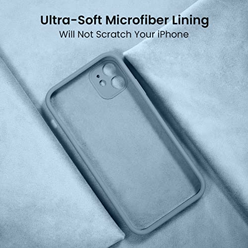 Firenova Iphone 11 Case, [Square Edge] Upgraded [Camera Protecion] Silicone Phone Case With Soft Anti-Scratch Microfiber Lining, 6.1 Inch, Sky Blue #TOP4