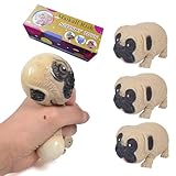 Novel Dog Stress Relief Squeeze Toy 3 Pack Pug Dogs Soft Gel Ball Fidget Hand Sports Toy to Relieve Anxiety for Adults and Kids