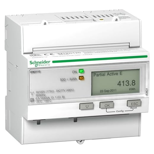 Schneider A9MEM3110 x energimätare, 3-fas, 63A, med underräknare, S0-impuls, MID-kompatibel