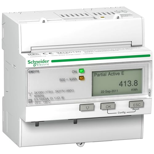 iEM3110 Schneider Electric compteur électrique triphasé 63 A blanc