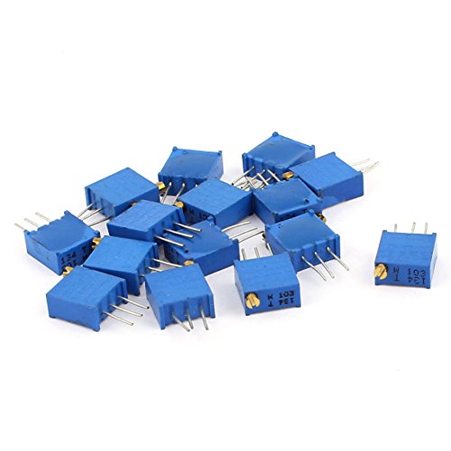 uxcell 15 Pcs 3296W 10K ohm Multiturn Potentiometer Pot Variable Resistor