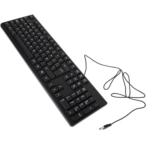 Kisangel Teclado con Cable USB para Ordenador Teclado Gaming Diseño Práctico y Fiable para Trabajo y Alimentación USB