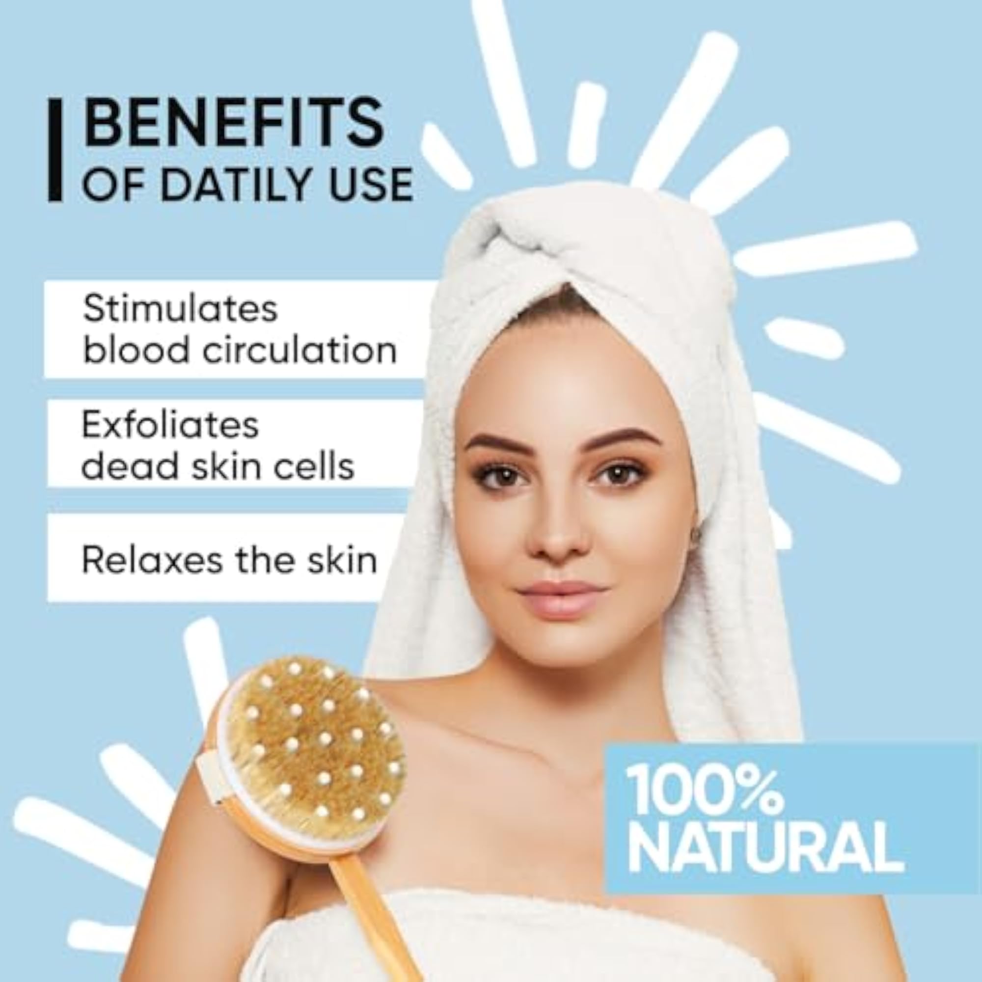 Bristle Bath Brush with Cleansing Massager