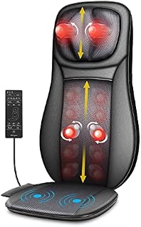 Snailax Shiatsu poduszka do masażu całego ciała  masażer karku z ciepłem, ugniatanie całego pleców, przenośna nakładka do masażu pleców i karku, prezent